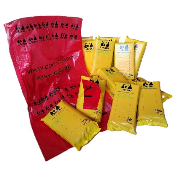BELLOO Hundekotbeutel Gefaltet Rot – 30 pro Päckchen bei Hundekotbeutel-Shop.de